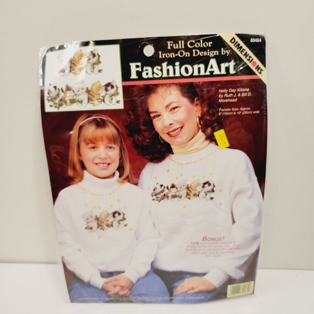 Vtg Dimensions Full Color Fashion Art Holly Day Kittens Kitty Cats Stars Holiday